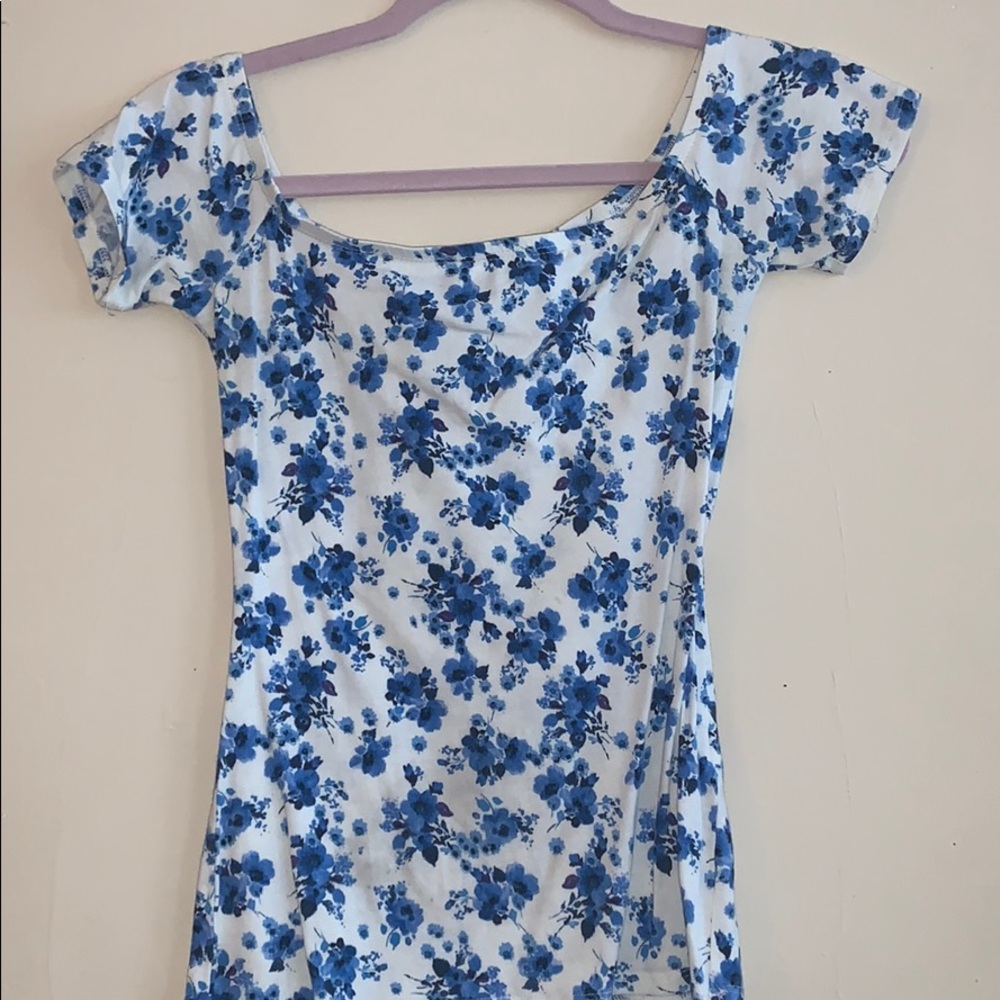 Blue floral shirt